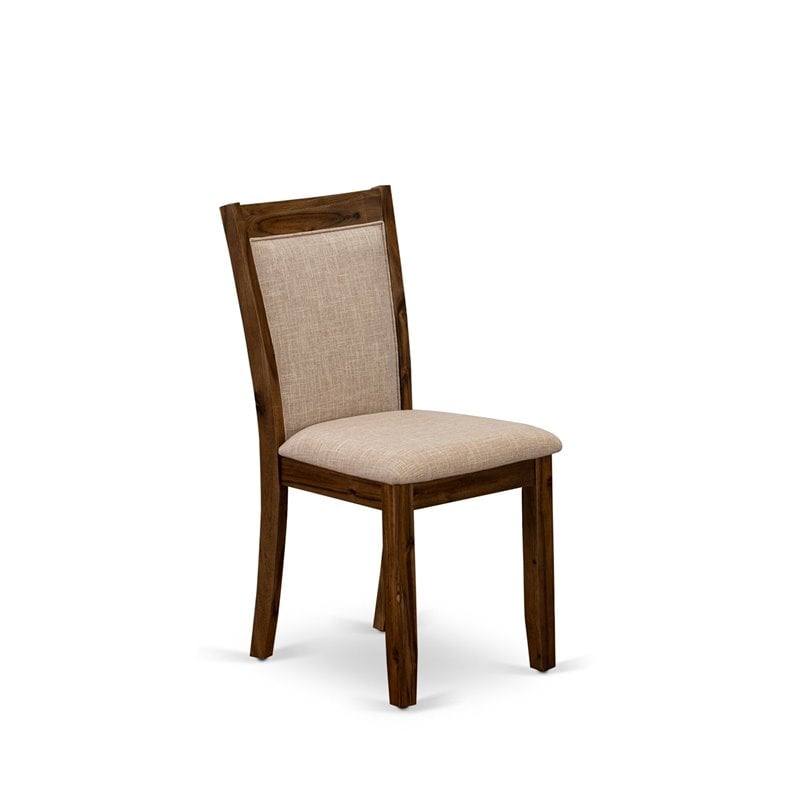 East West Furniture Ferris 7-Piece Wood Dining Set in Light Tan/Antique Walnut
