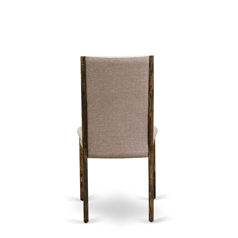 East West Furniture Ferris 5 Pieces Wood Dining Set in Jacobean/Dark Khaki Gray
