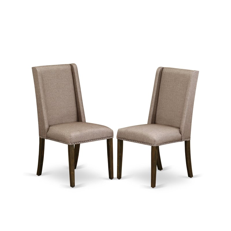 East West Furniture Ferris 5 Pieces Wood Dining Set in Dark Khaki Gray/Jacobean