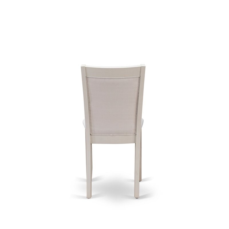 East West Furniture X-Style 7-Piece Wood Dining Set in Jacobean/White/Cream