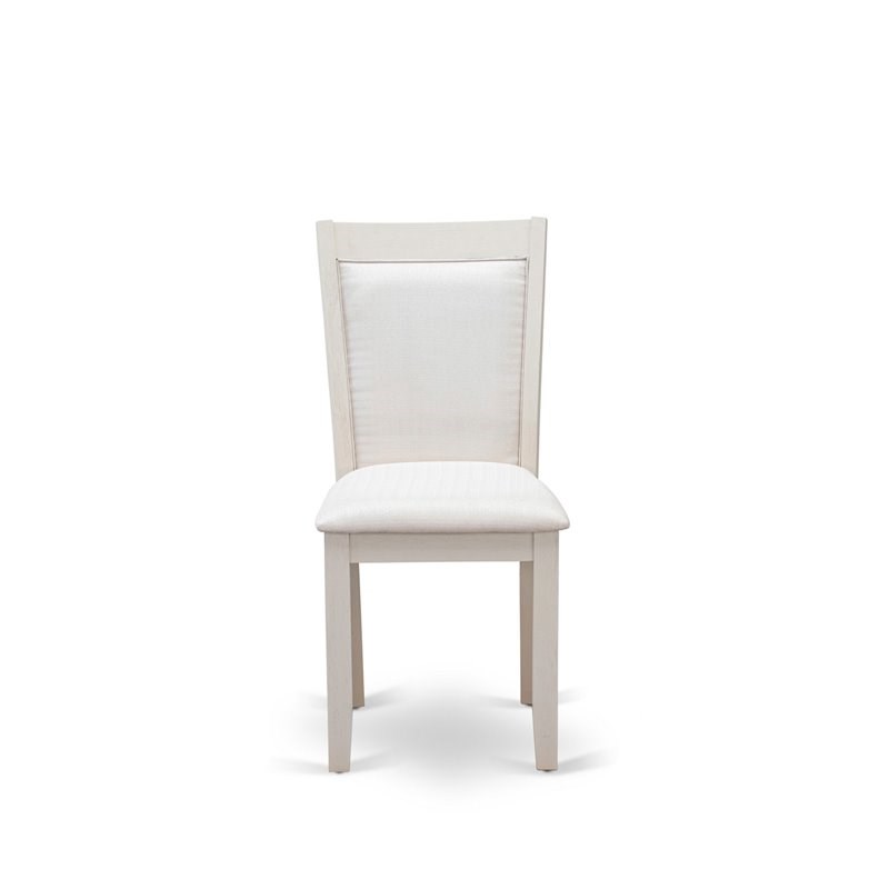 East West Furniture X-Style 7-Piece Wood Dining Set in Jacobean/White/Cream