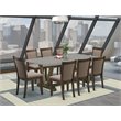 East West Furniture V-Style 9-Piece Wood Dining Set in Coffee/Jacobean/Cement