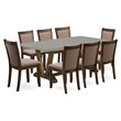 East West Furniture V-Style 9-Piece Wood Dining Set in Coffee/Jacobean/Cement