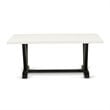 East West Furniture V-Style 9-Piece Wood Dining Set in Dark Gray/Black/White