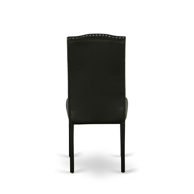 East West Furniture X-Style 6-Piece Wood Dining Set in Black/Cement
