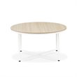East West Furniture Madison Mid-Century Metal and Wood Coffee Table in White