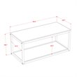 East West Furniture Norwich Metal and Wood Coffee Table in Black/Walnut