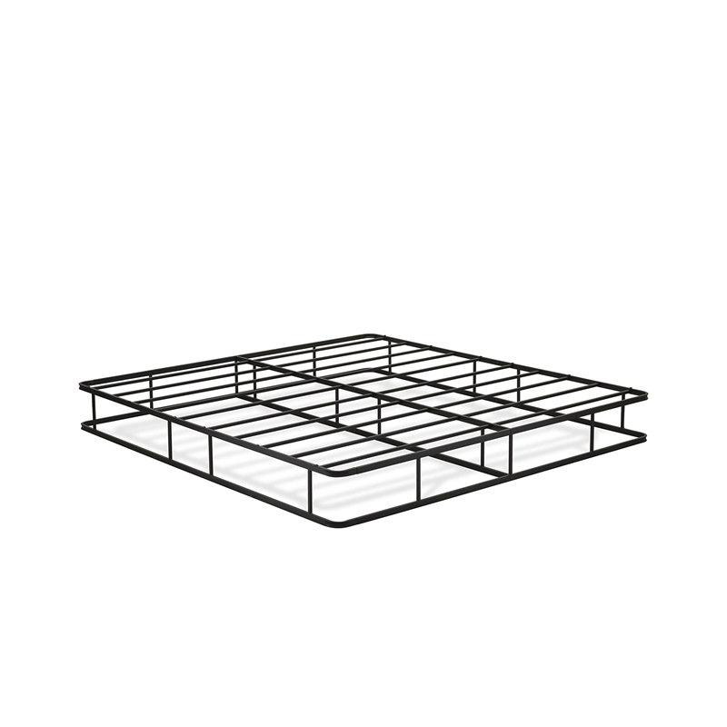 East West Furniture Dothan Traditional Metal King Bed Frame in Black