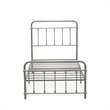 East West Furniture Garland Traditional Metal Twin Bed Frame in Silver
