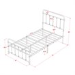East West Furniture Garland Traditional Metal Twin Bed Frame in Silver