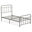 East West Furniture Garland Traditional Metal Twin Bed Frame in Silver