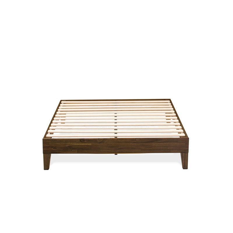 East West Furniture Navarro Traditional Engineered Wood Full Bed in Walnut