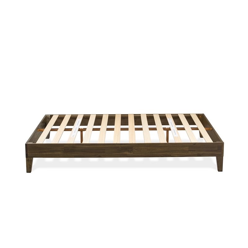 East West Furniture Navarro Traditional Engineered Wood Queen Bed in Walnut