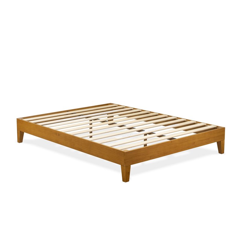 East West Furniture Navarro Traditional Engineered Wood Queen Bed in Oak