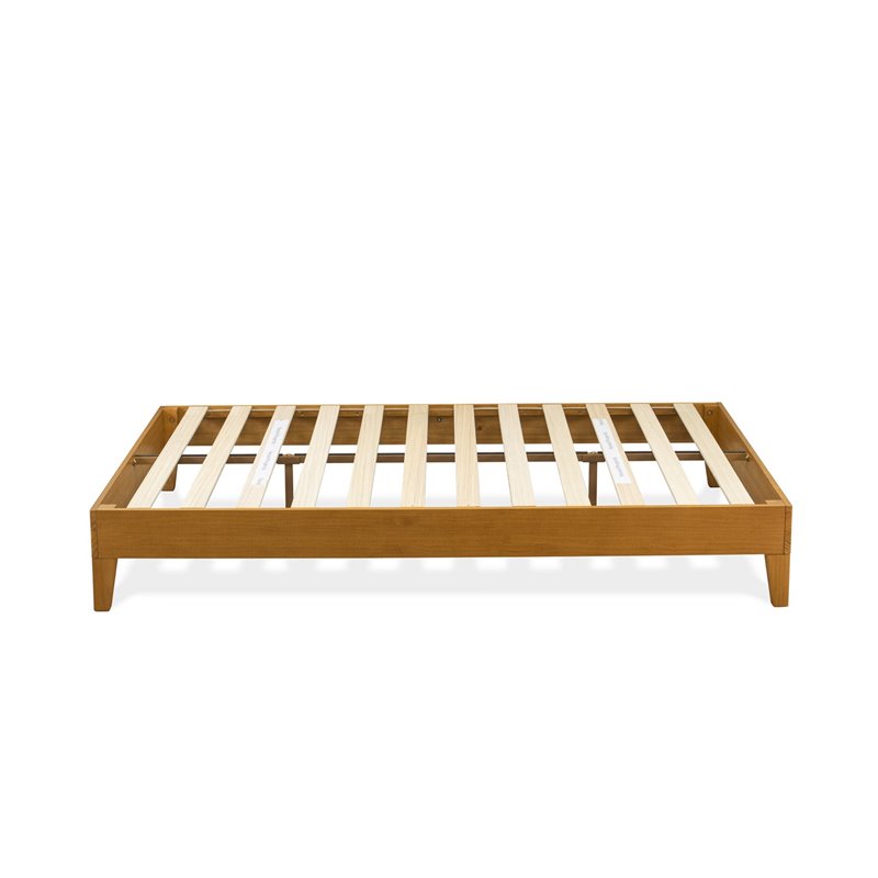 East West Furniture Navarro Traditional Engineered Wood Queen Bed in Oak