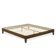 East West Furniture Navarro Traditional Engineered Wood King Bed in Walnut