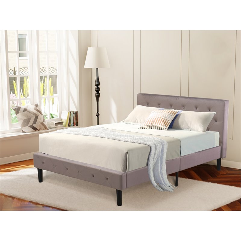East West Furniture Nolan Traditional Engineered Wood Full Bed in Brown/Black