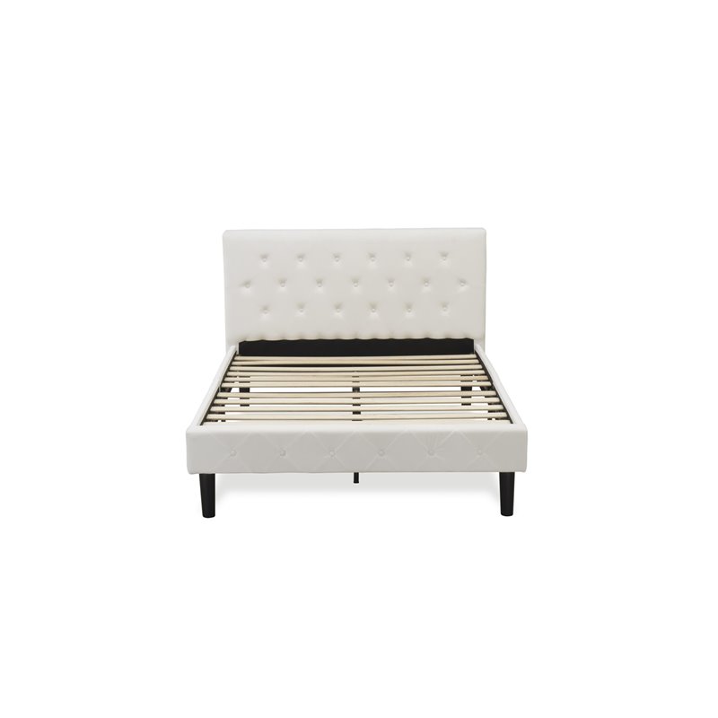 East West Furniture Nolan Traditional Engineered Wood Full Bed in White/Black