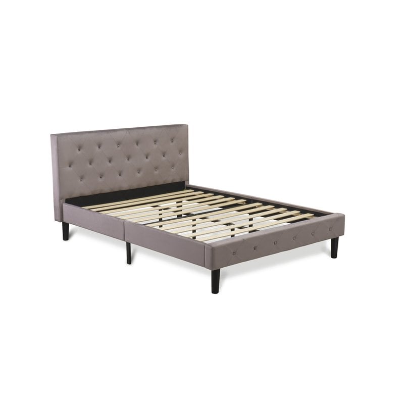 East West Furniture Nolan Traditional Engineered Wood Queen Bed in Brown/Black