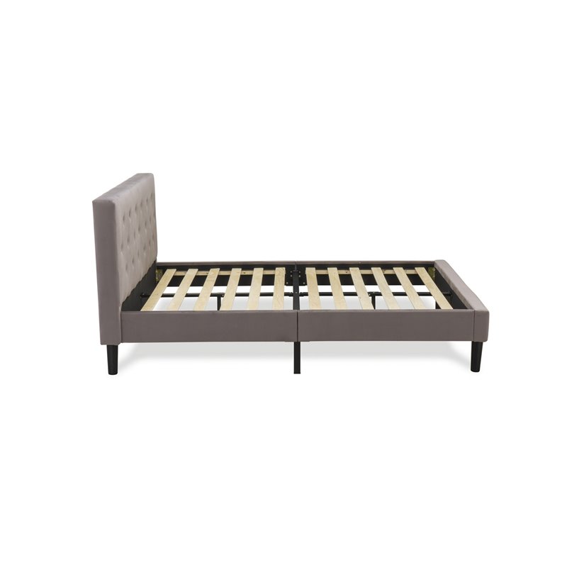 East West Furniture Nolan Traditional Engineered Wood Queen Bed in Brown/Black