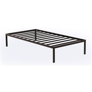 East West Furniture Norwich Traditional Metal Twin Bed Frame in Black
