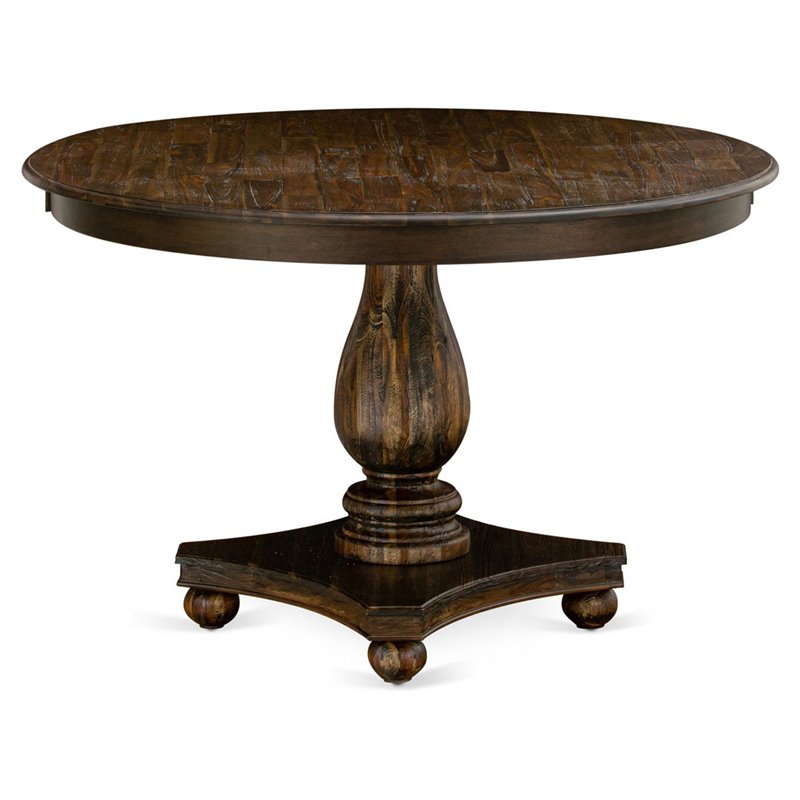 East West Furniture Ferris Wood Dining Table in Distressed Jacobean Brown