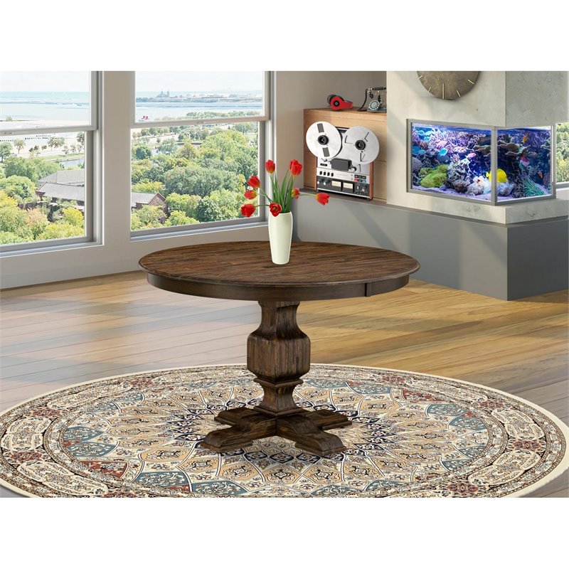 East West Furniture Ferris Wooden Dining Table in Distressed Jacobean Brown
