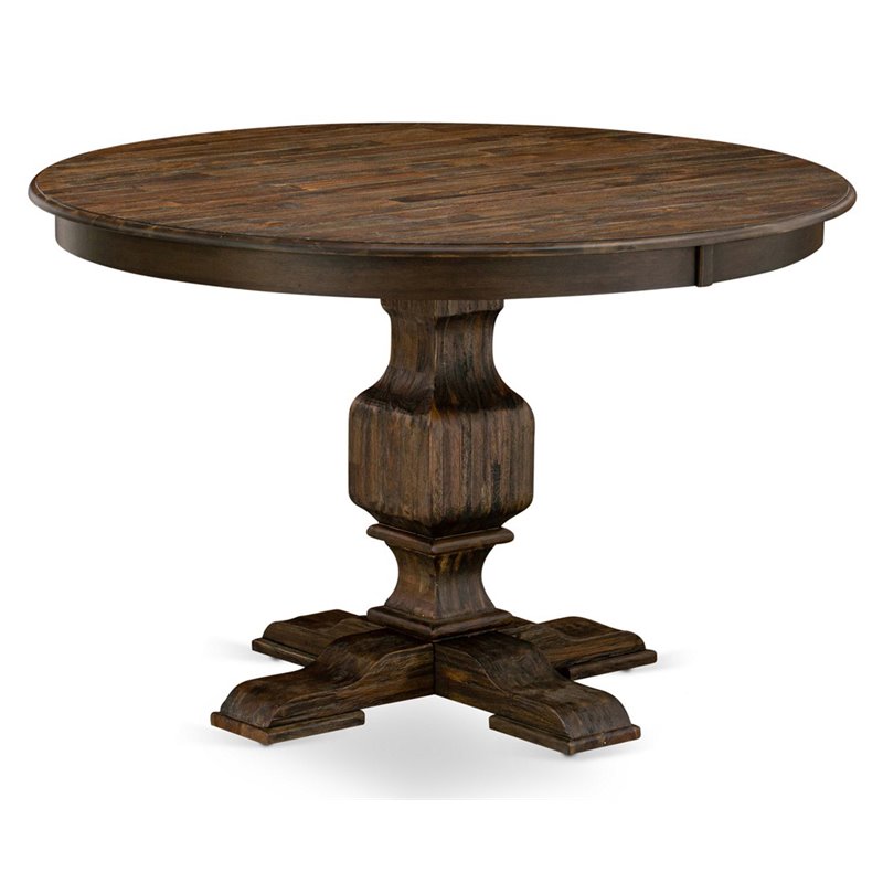 East West Furniture Ferris Wooden Dining Table in Distressed Jacobean Brown