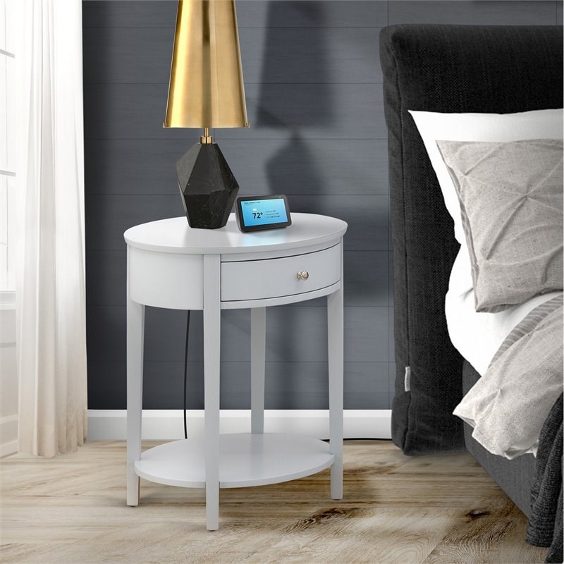 East West Furniture Hillsboro Asian Wood Nightstand in Urban Gray