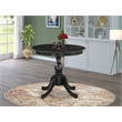 East West Furniture Round Table in Cherry Table Top and Black Pedestal Leg