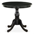 East West Furniture Round Table in Cherry Table Top and Black Pedestal Leg