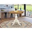 AST-NLW-TP - Dining Table - Natural Top and Linen White Pedestal Leg Finish