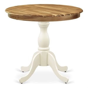 AST-NLW-TP - Dining Table - Natural Top and Linen White Pedestal Leg Finish