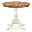 AST-NLW-TP - Dining Table - Natural Top and Linen White Pedestal Leg Finish