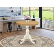 AST-OLW-TP - Dining Table - Oak Table Top and Linen White Pedestal Leg Finish