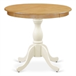 AST-OLW-TP - Dining Table - Oak Table Top and Linen White Pedestal Leg Finish