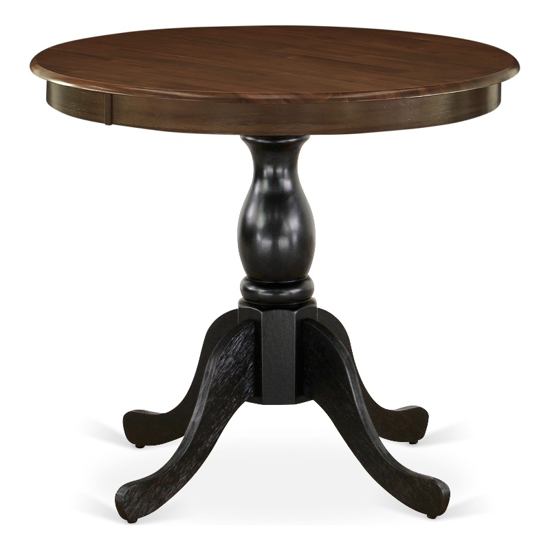 AST-WBK-TP - Kitchen Table - Walnut Table Top and Black Pedestal Leg Finish