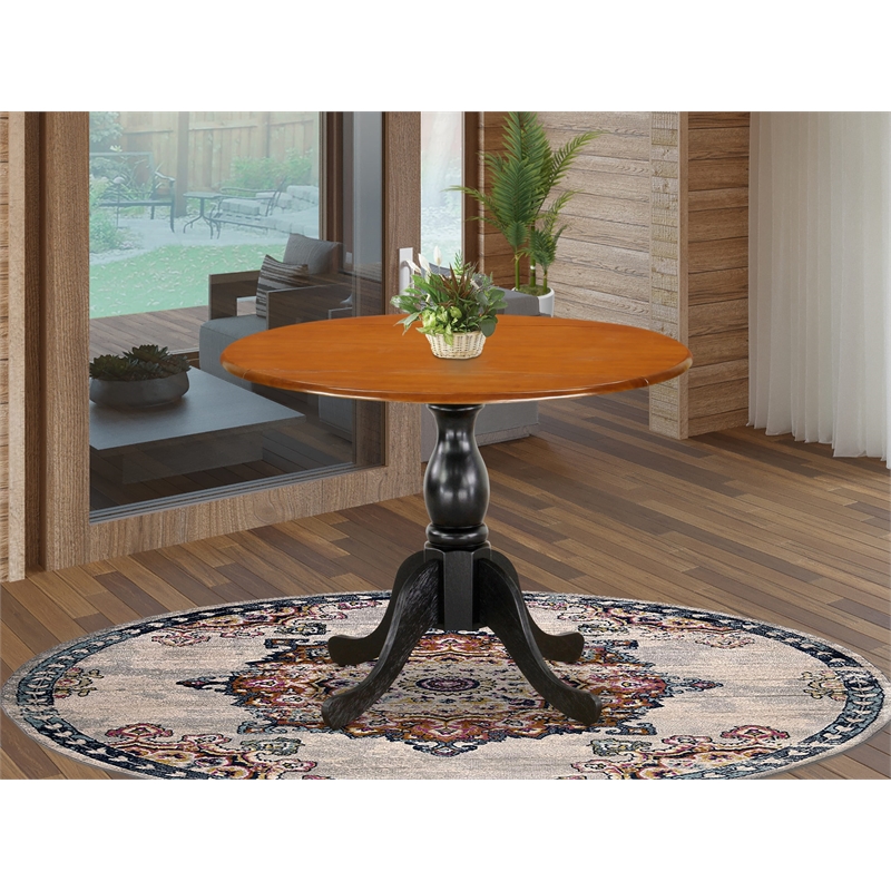 DST-BCH-TP - Kitchen Table - Cherry Table Top and Black Pedestal Leg Finish