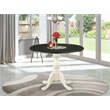 DST-BLW-TP - Dining Table - Black Table Top and Linen White Pedestal Leg Finish