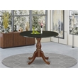 DST-BMA-TP - Kitchen Table - Black Table Top and Mahogany Pedestal Leg Finish