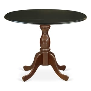 DST-BMA-TP - Kitchen Table - Black Table Top and Mahogany Pedestal Leg Finish