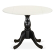 DST-LBK-TP - Round Table - Linen White Table Top and Black Pedestal Leg Finish