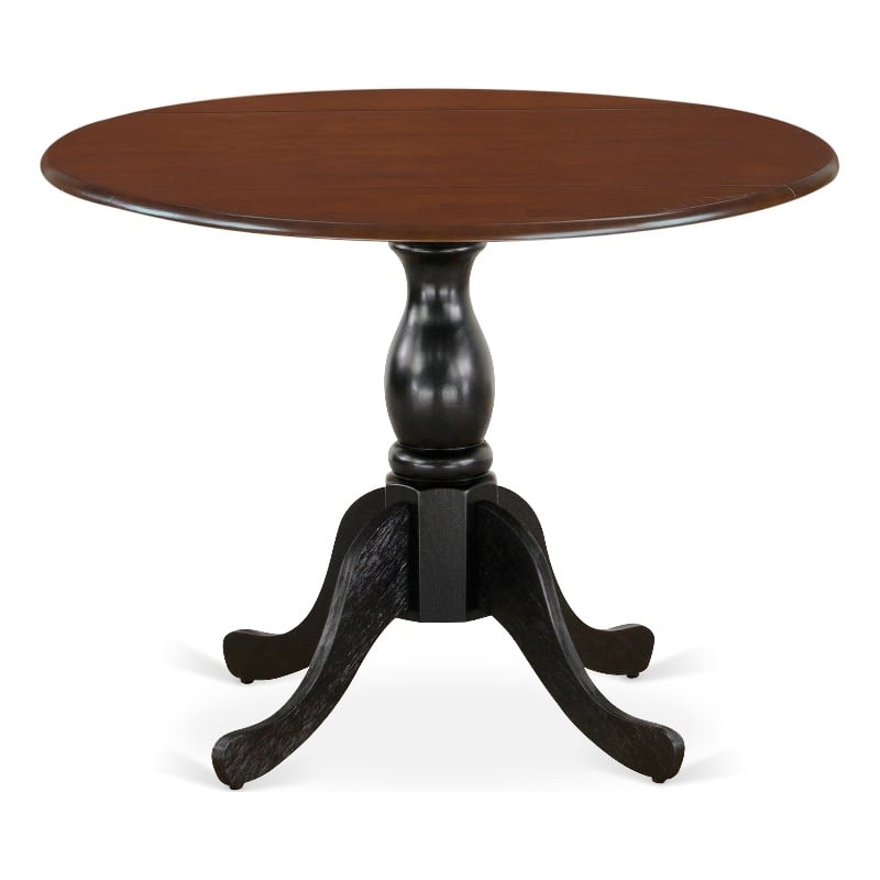 DST-MBK-TP - Kitchen Table - Mahogany Table Top and Black Pedestal Leg Finish