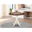 DST-MLW-TP Wood Table - Mahogany Table Top and Linen White Pedestal Leg Finish