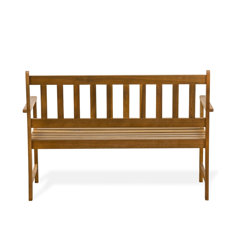 East West Furniture Bench without Cushion Made of Acacia Wood in Natural Oil