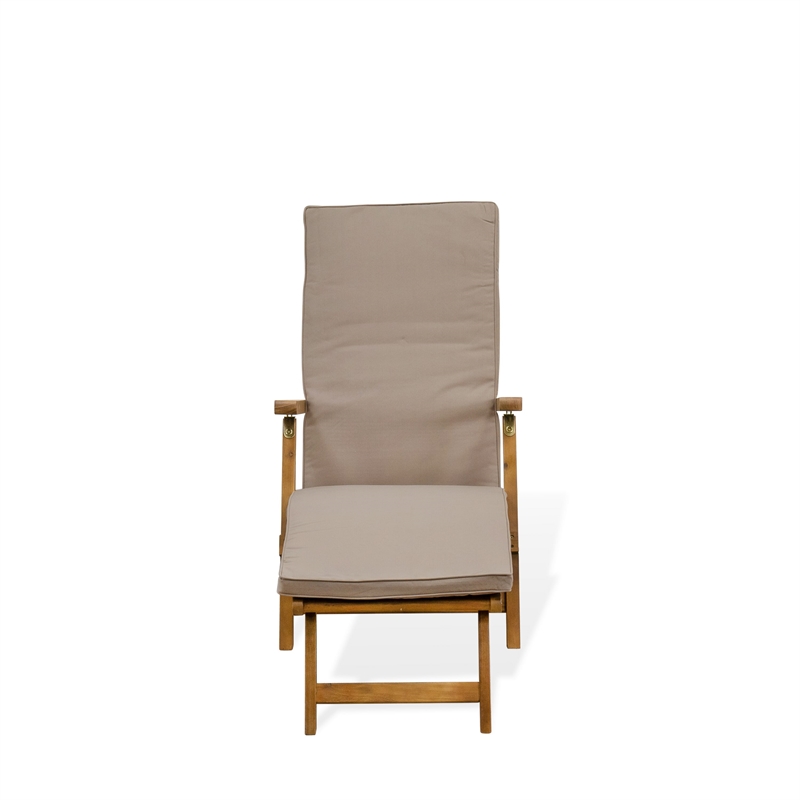 East West Furniture Patio Garden Chairs - Salinas Deck Lounger Chairs - Natural Oil