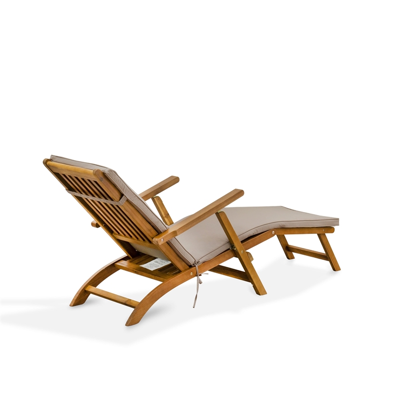 East West Furniture Patio Garden Chairs - Salinas Deck Lounger Chairs - Natural Oil
