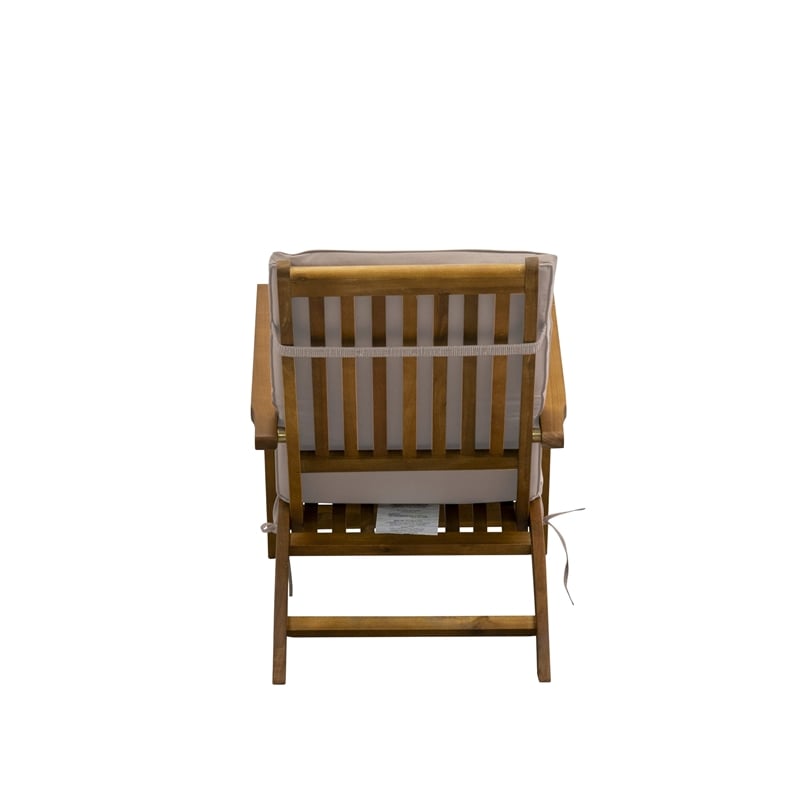 East West Furniture Patio Garden Chairs - Salinas Deck Lounger Chairs - Natural Oil