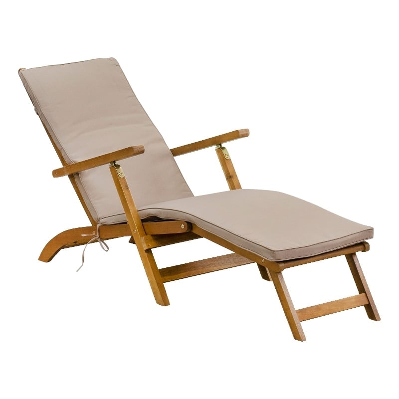 East West Furniture Patio Garden Chairs - Salinas Deck Lounger Chairs - Natural Oil
