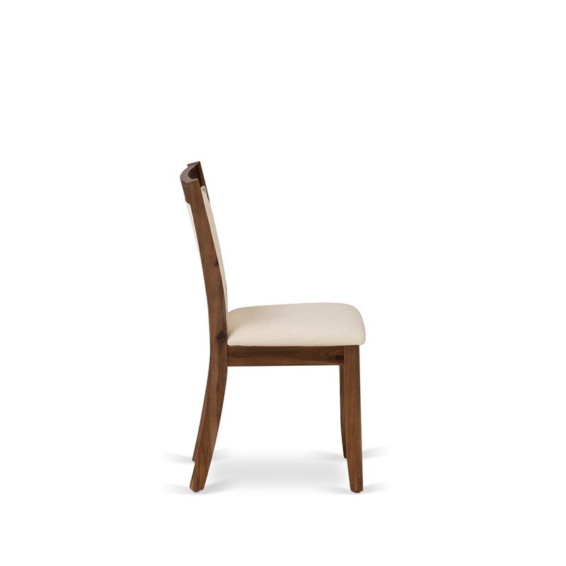 X797MZN32-5 Dining Table and 4 Light Beige Chairs - Distressed Jacobean Finish